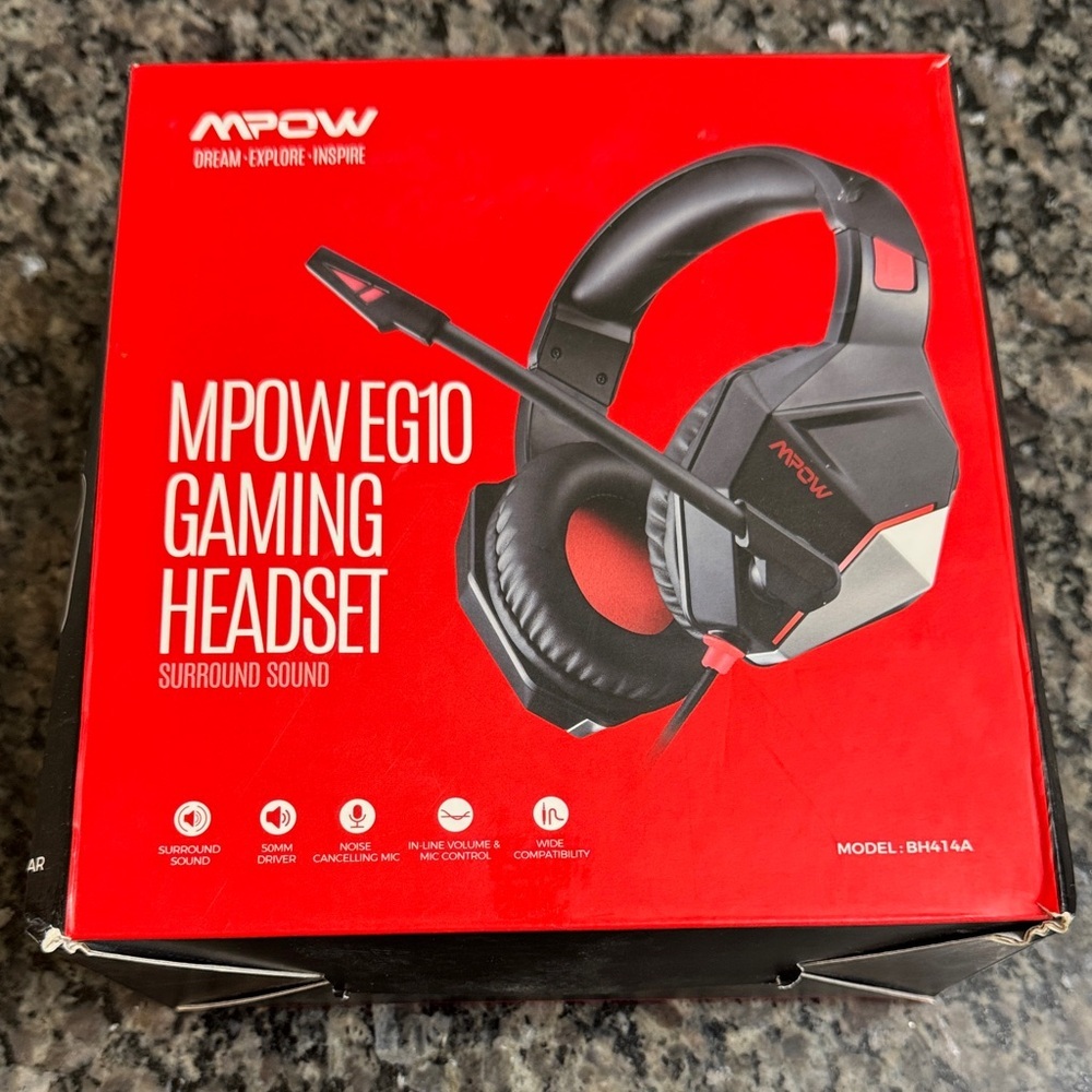 Mpow EG10 Black and Red Gaming Headset